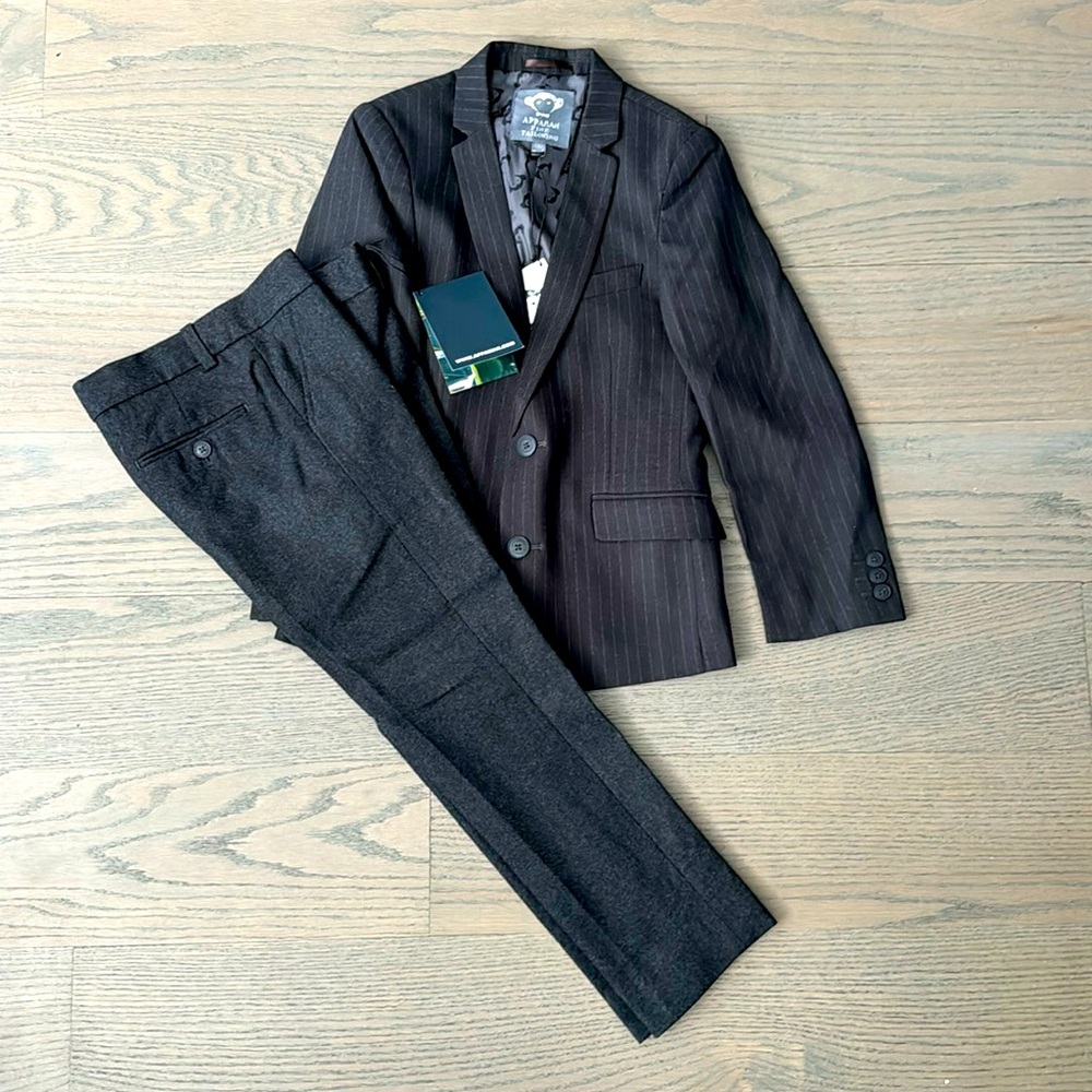 NWT Appaman Black Grey Linen Suit